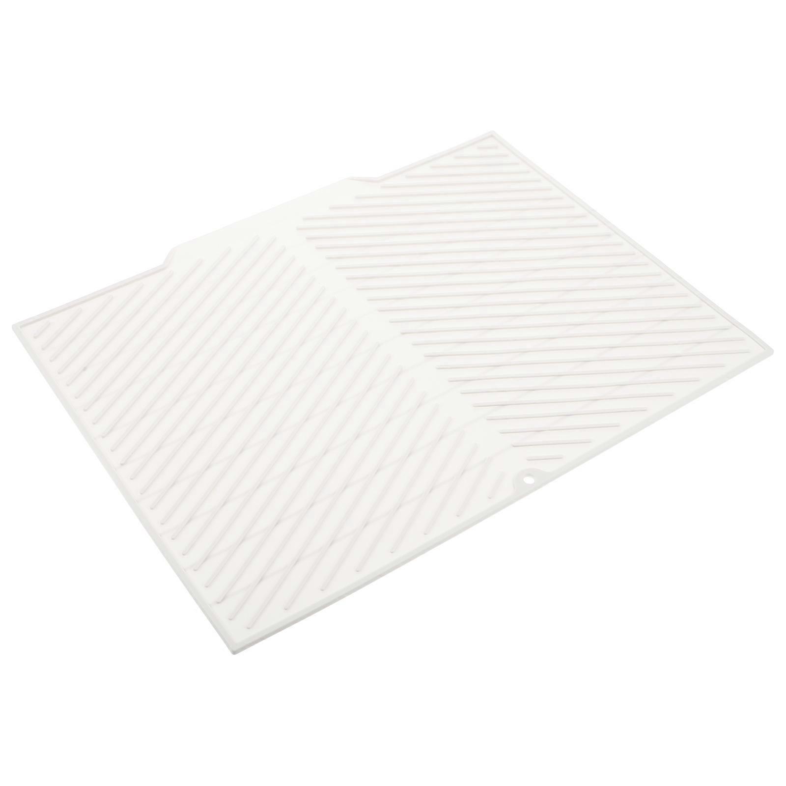 Silicone Kitchen Dish Mat Non Slip Drying Pad Foldable Drain Mat for Countertop Use 1 Set