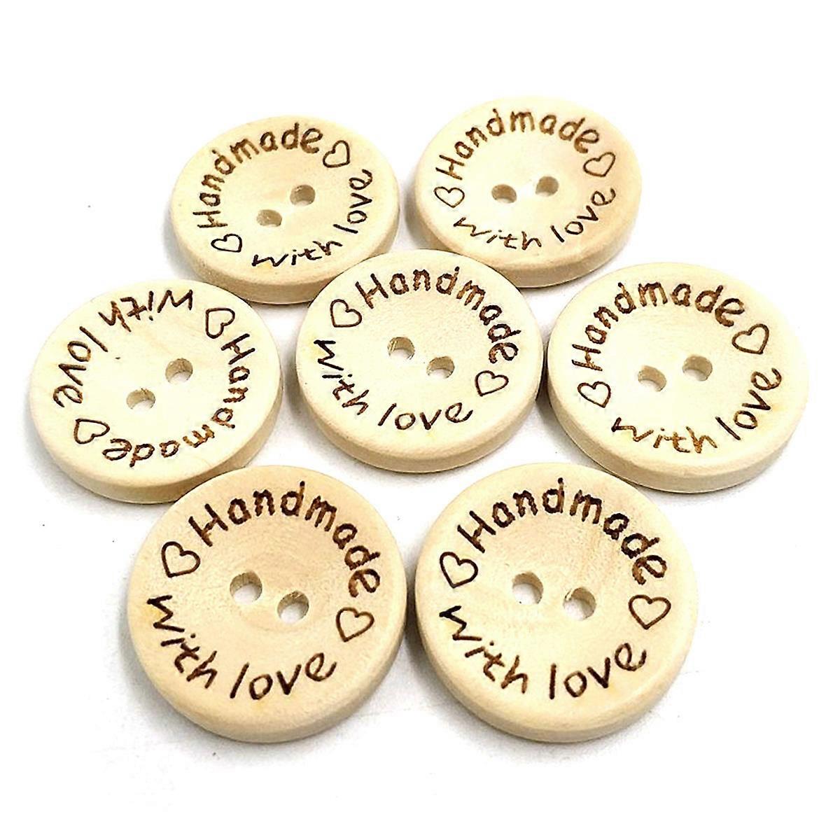 100Set Light Yellow 15mm Wooden Buttons Decorative Craft Projects For Handicraft Enthusiasts And Designers