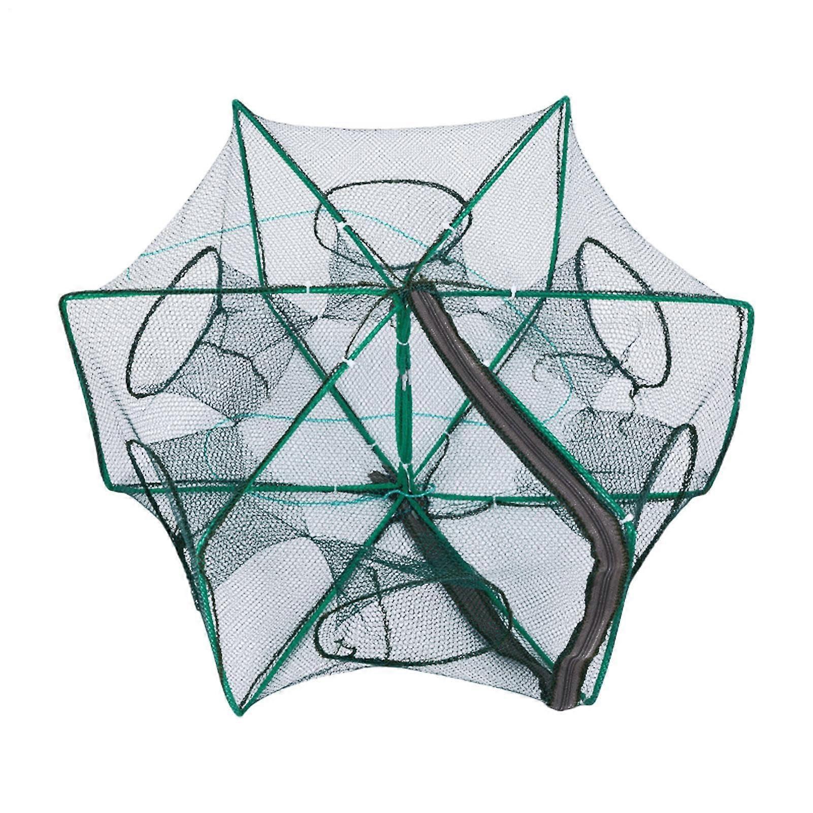 Fischerkoderfalle Hexagonal Six-Hole Durable Crab Trap Net | Foldable Multi-Purpose Fishing Trap | Lightweight Crab Net