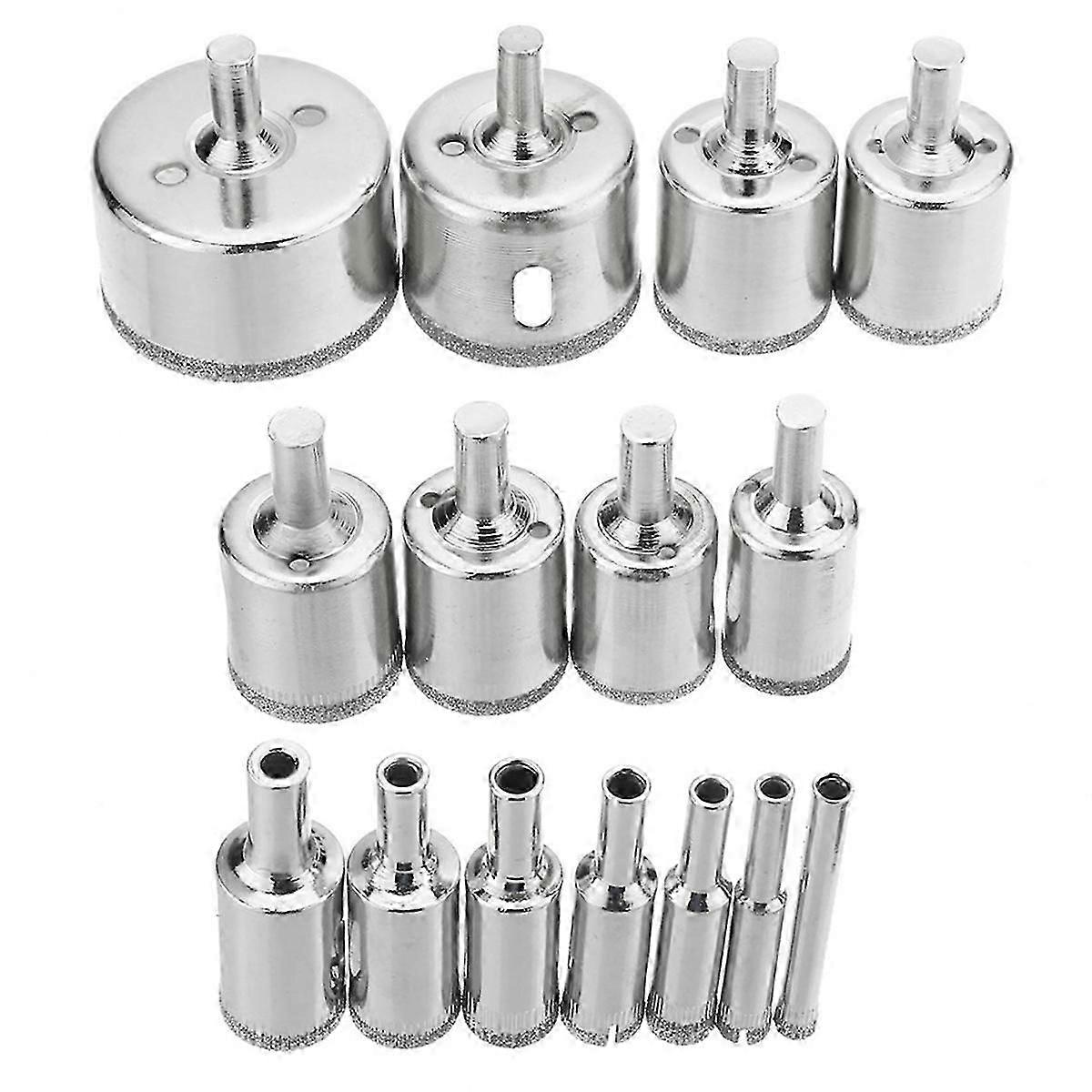 15pcs Diamond Coated Hole Saw Drill Bits,Glass, Ceramic Drill Bit Set