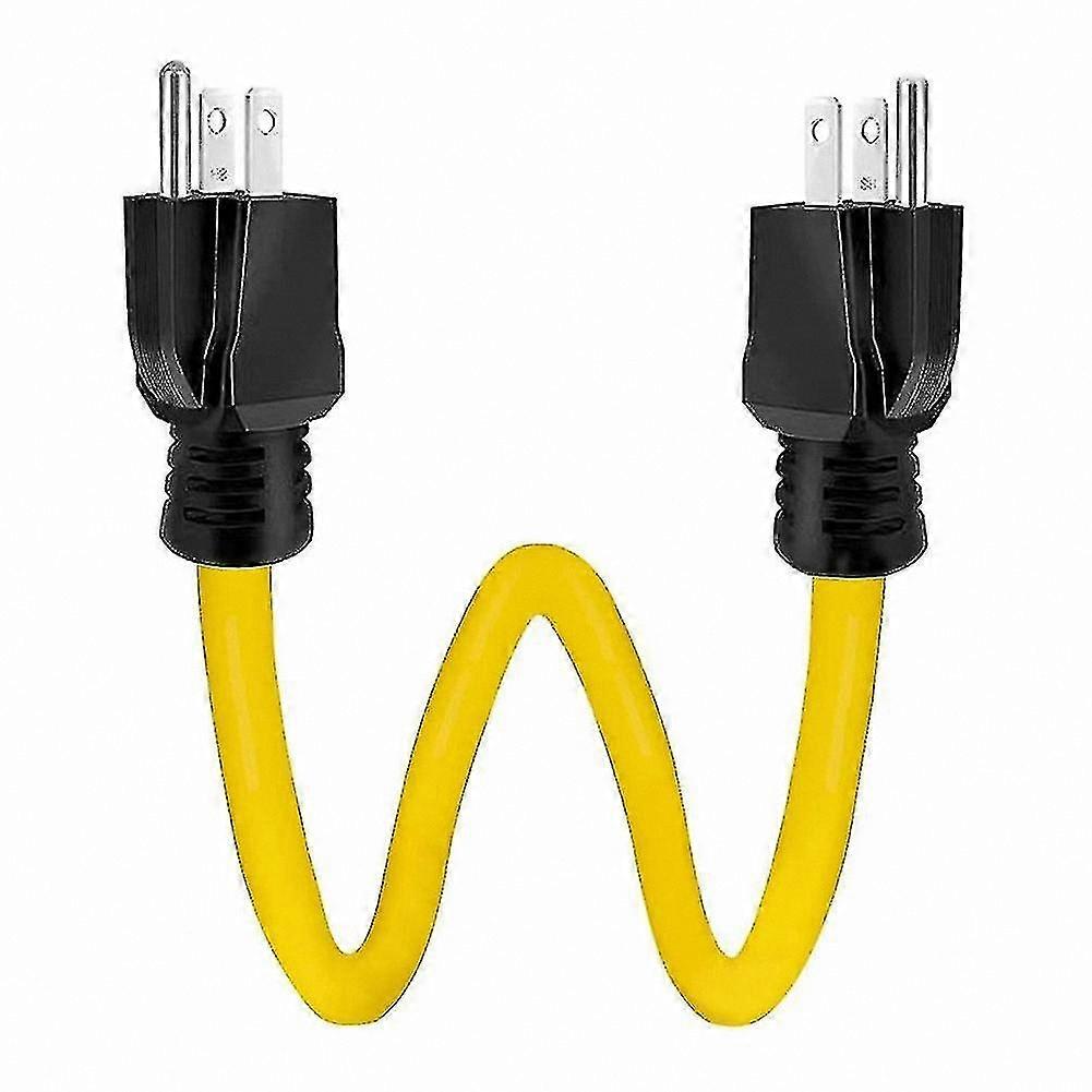 12AWG 125V Double Male Extension Cord Adapter for RV, Generator, and Transfer Switch Use