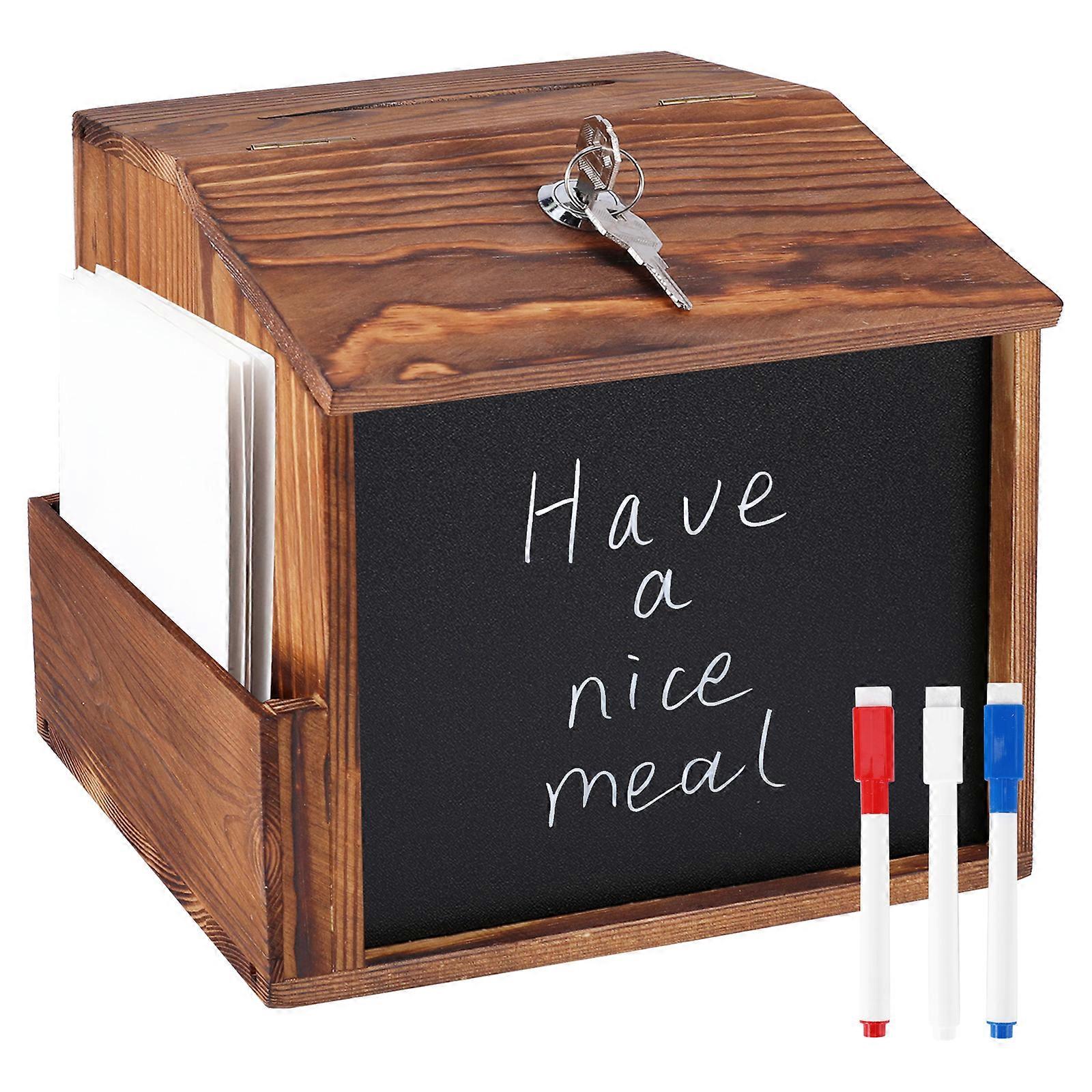 Vintage Lockable Wooden Wall-Mounted Mailbox