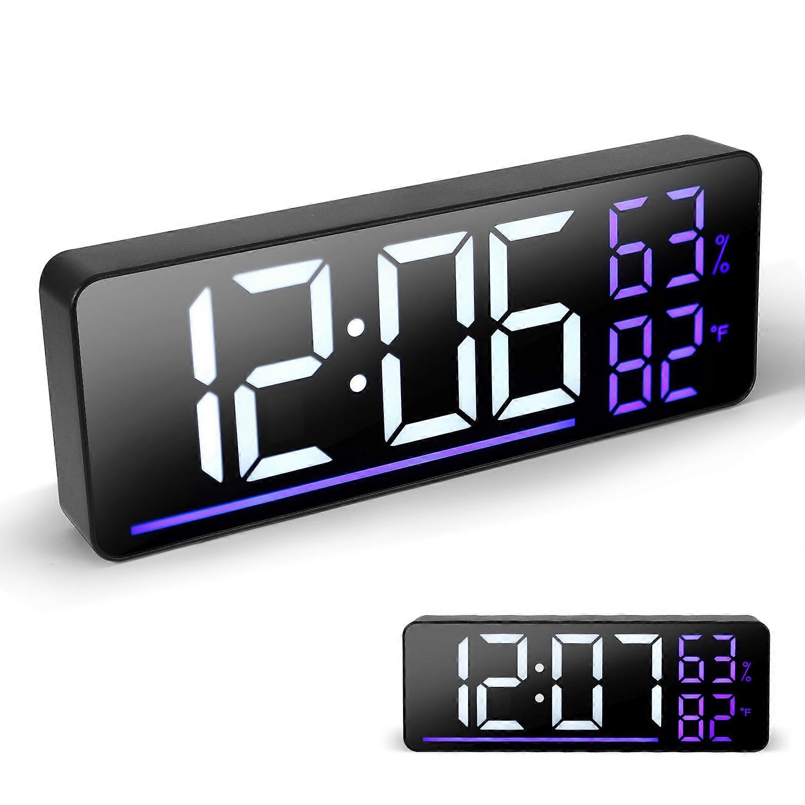 Multi-function Temperature & Humidity Alarm Clock with Blue Display