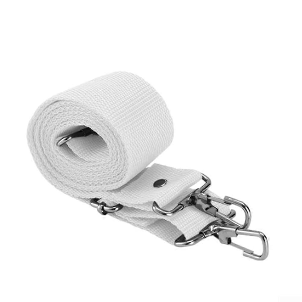 Comfort Focused Snare Drum Strap with Breathable Design and Metal Hooks, Adjustable Length, White