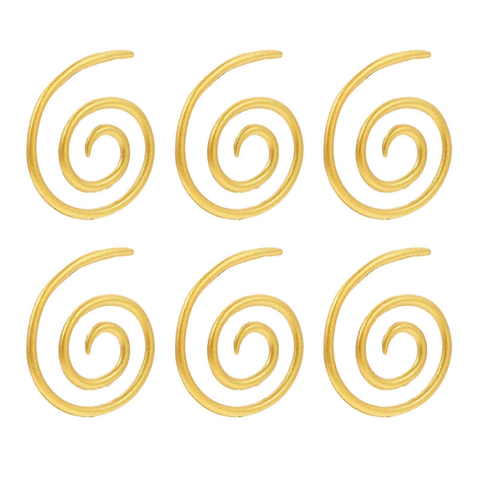 6pcs Yarn Knitting Needles Creative Spiral Cable Golden