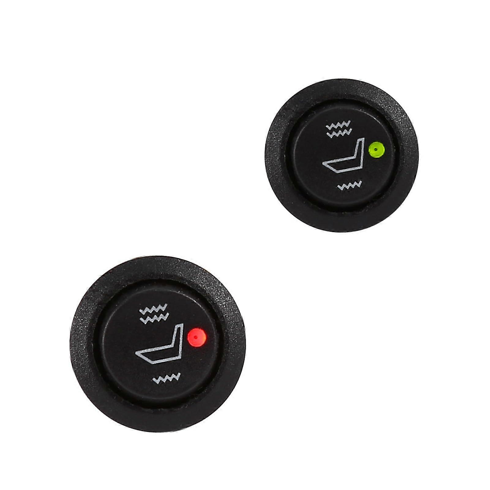Universal Car Seat Heater Switch, 2-Way Round Rocker Hi-Low Control, Pack of 2, CE Certified, Fast Heating