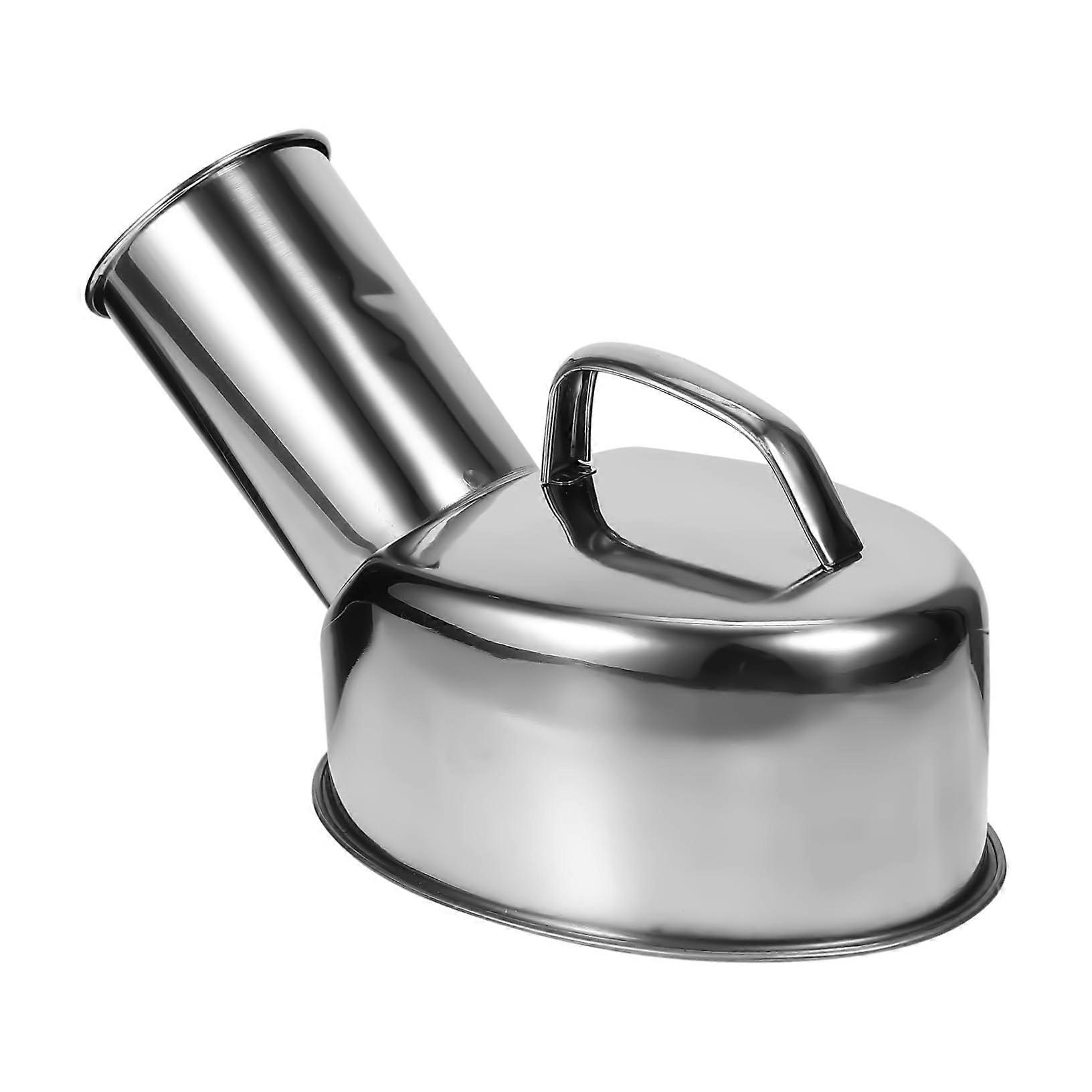 Stainless Steel Urinal for Men, Portable Durable Patient Urine Bottle with Convenient Handle for Use at Home or On the Go