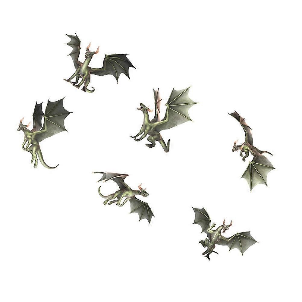 3D Design 6Pcs Window Decor Decals For Business Owners Dragon Shape Assorted Color Protection