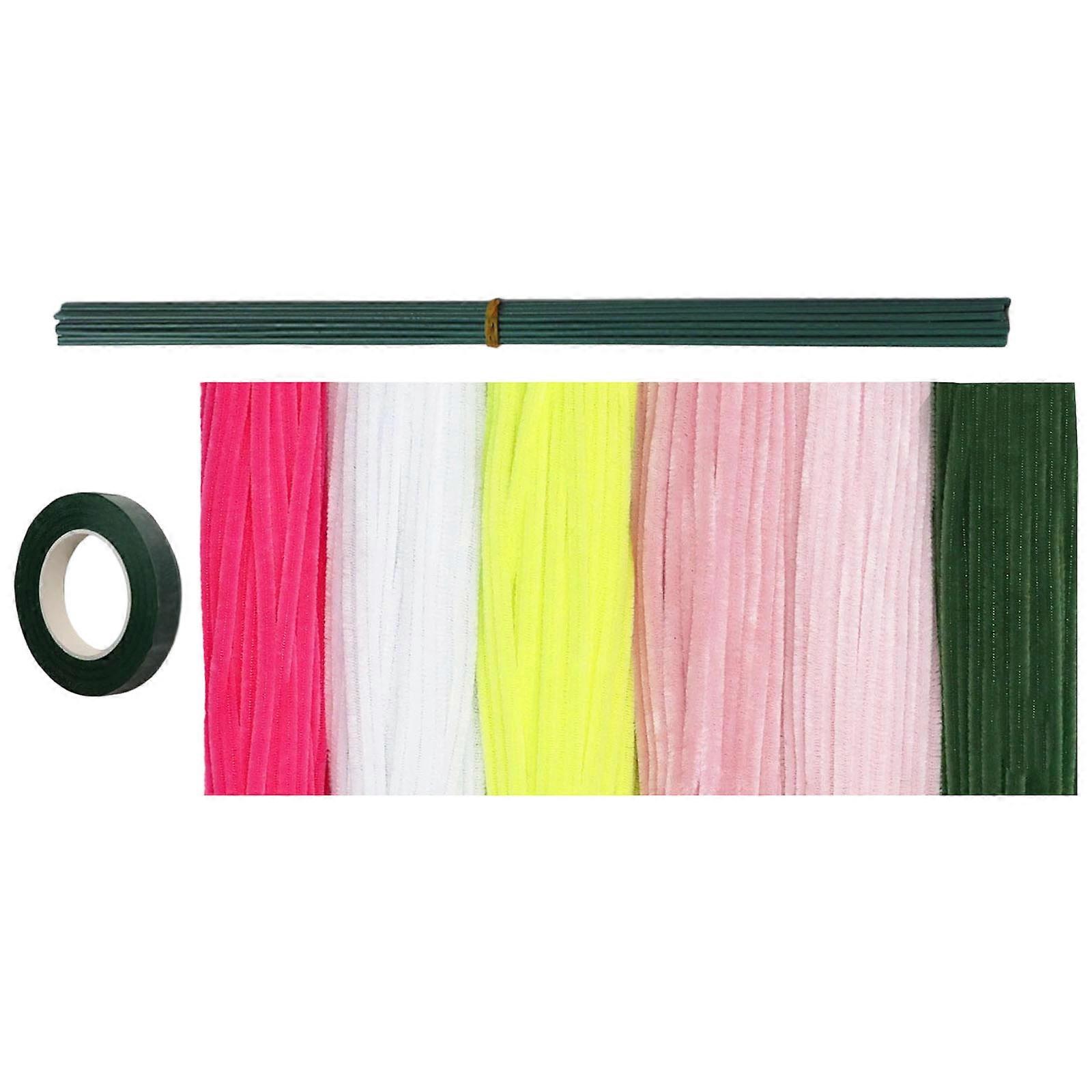 500Pieces Colorful Pipe Cleaners with Iron Wire and Tape Soft Plush Stems Twistable Stems for Art Craft Home Decoration Multicolor