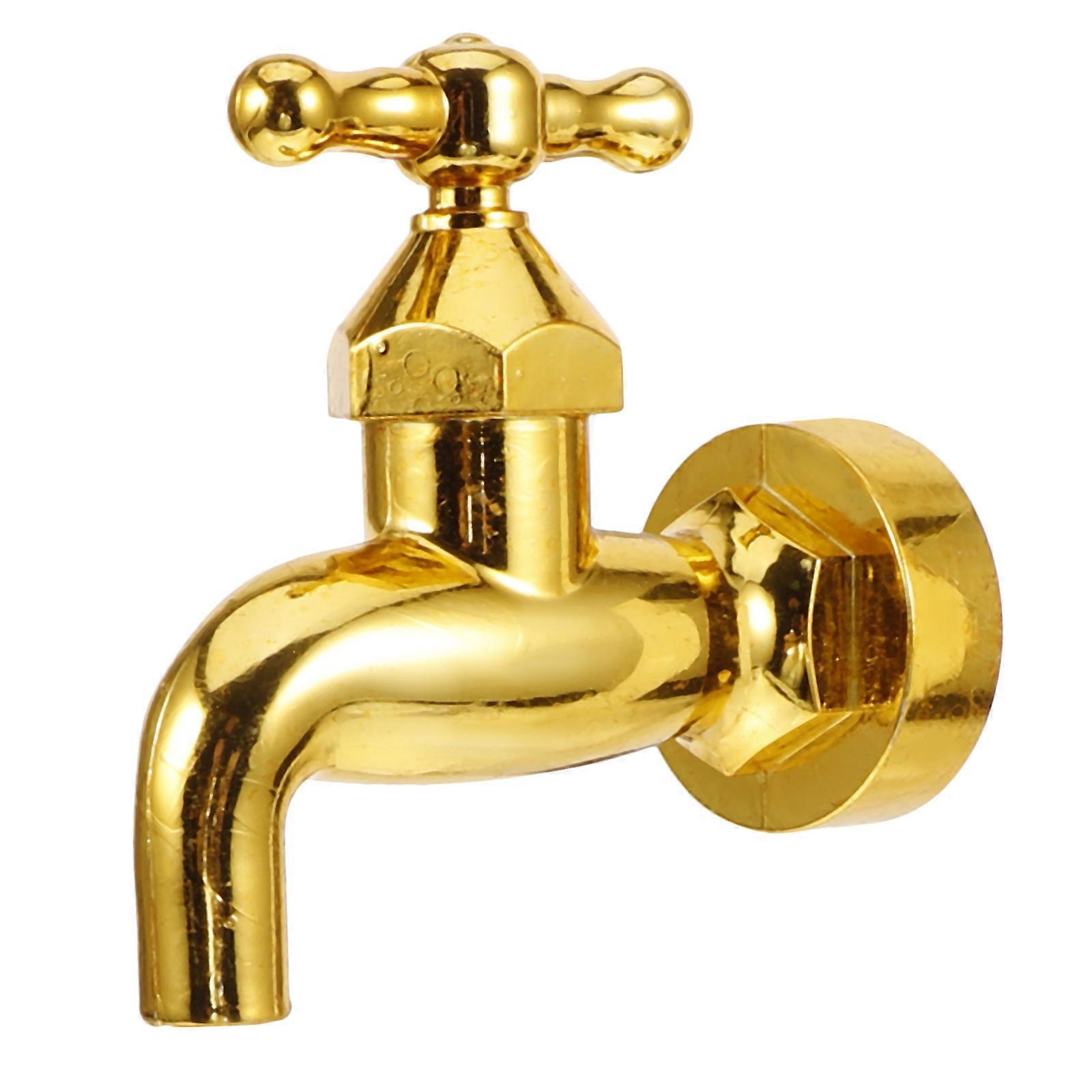 Golden Plastic Floating Faucet Fountain for Garden Decoration Weatherproof and Fade Resistant 7.8 Inches