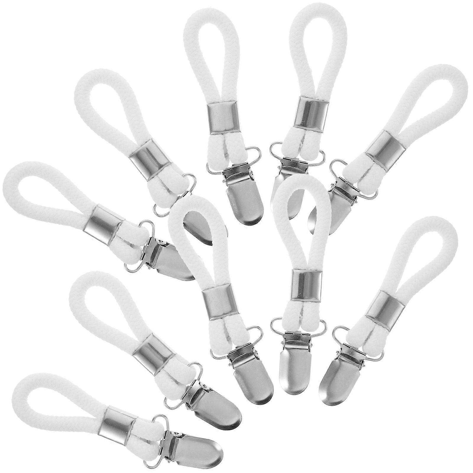 Hanging Clips 10Pcs Towel Holder Brackets for Bathroom Kitchen and Bedroom with Cotton Rope for Preventing Towel Falling Off