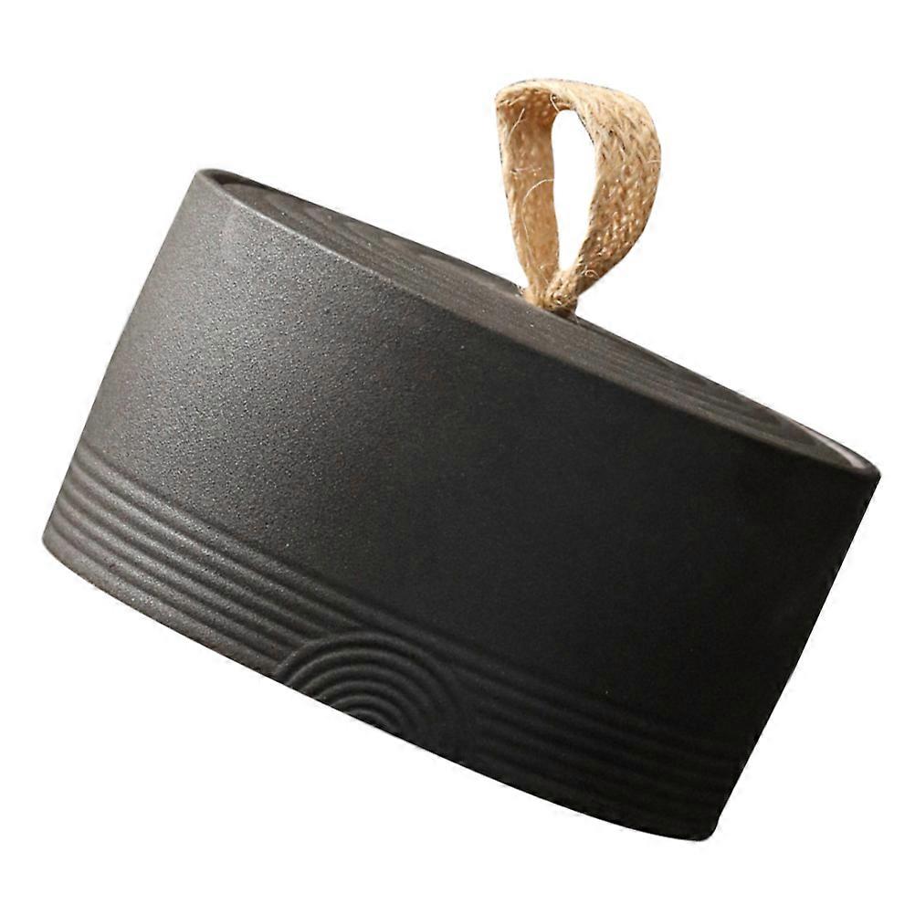 Vintage Tea Canister Ceramic Tea Leaf Storage Container Black Square Retro Design 1Set