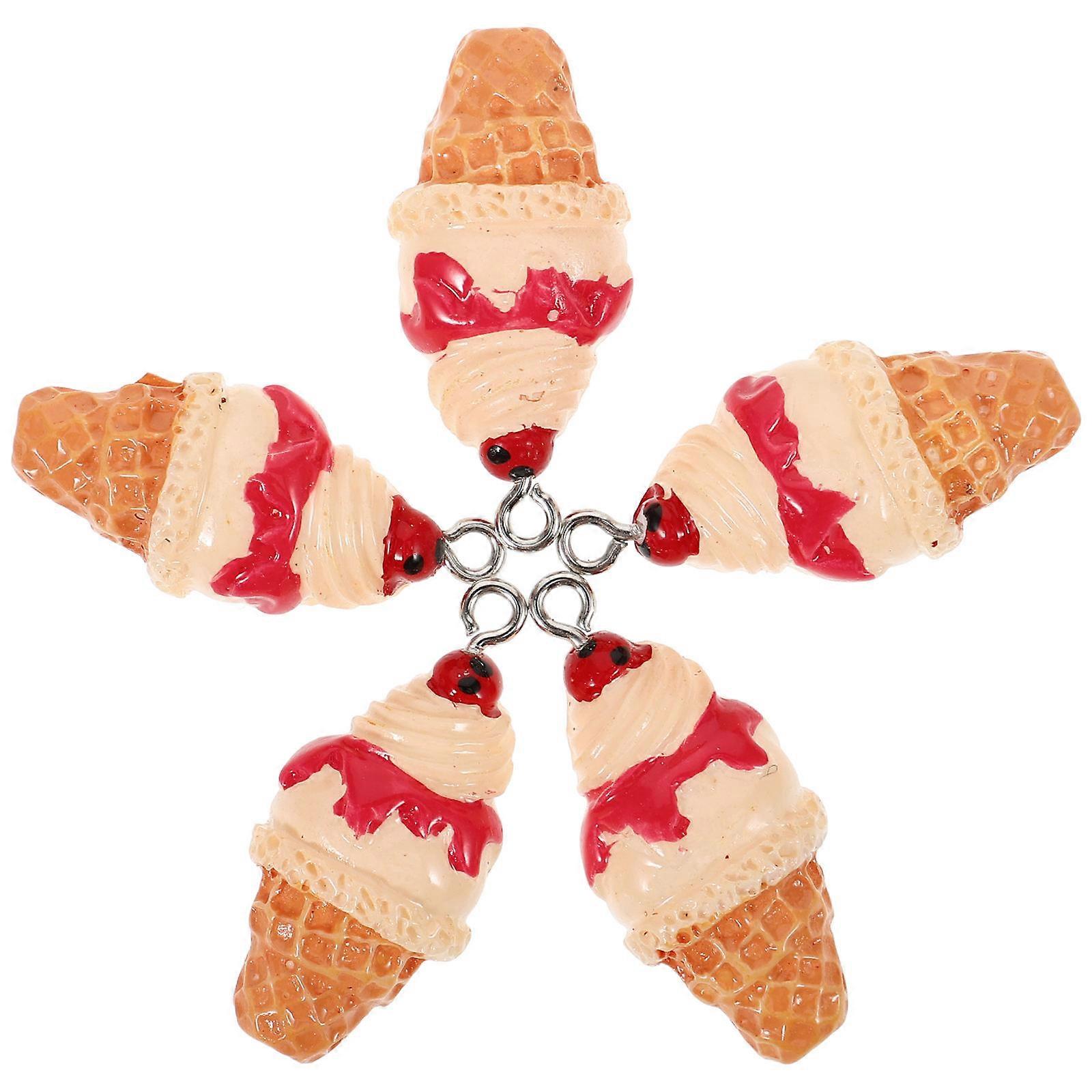 10pcs Resin Ice Cream Cone Charms for DIY Jewelry Making – Cute Pendants for Keychains, Necklaces, and Bracelets, Durable Craft Material for