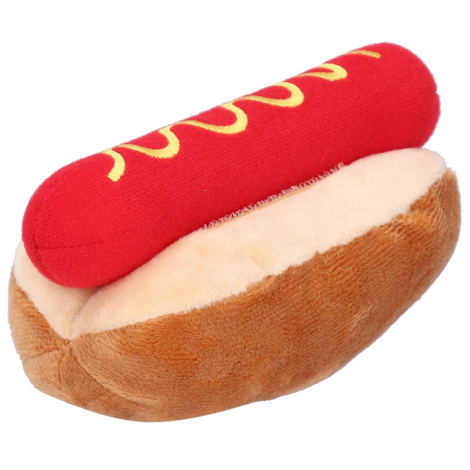 Soft P-Dog Toy – Removable Sound Hot Dog Plush for Cats and Dogs, Squeezable Fabric Cuddle Toy, Ideal for Pets