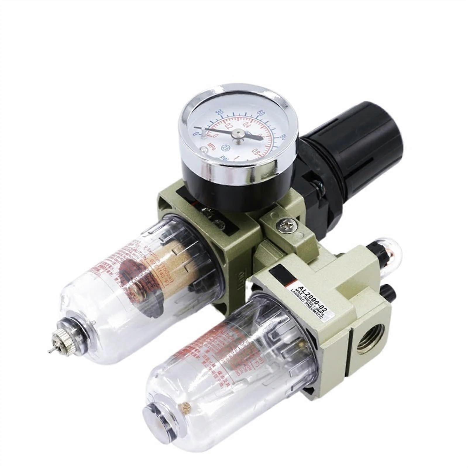 Luftpumpe Kompressor AC2010-02 with PC6mm, Oil Filter, Regulator, Pneumatic Water Separator for Manual Drainage