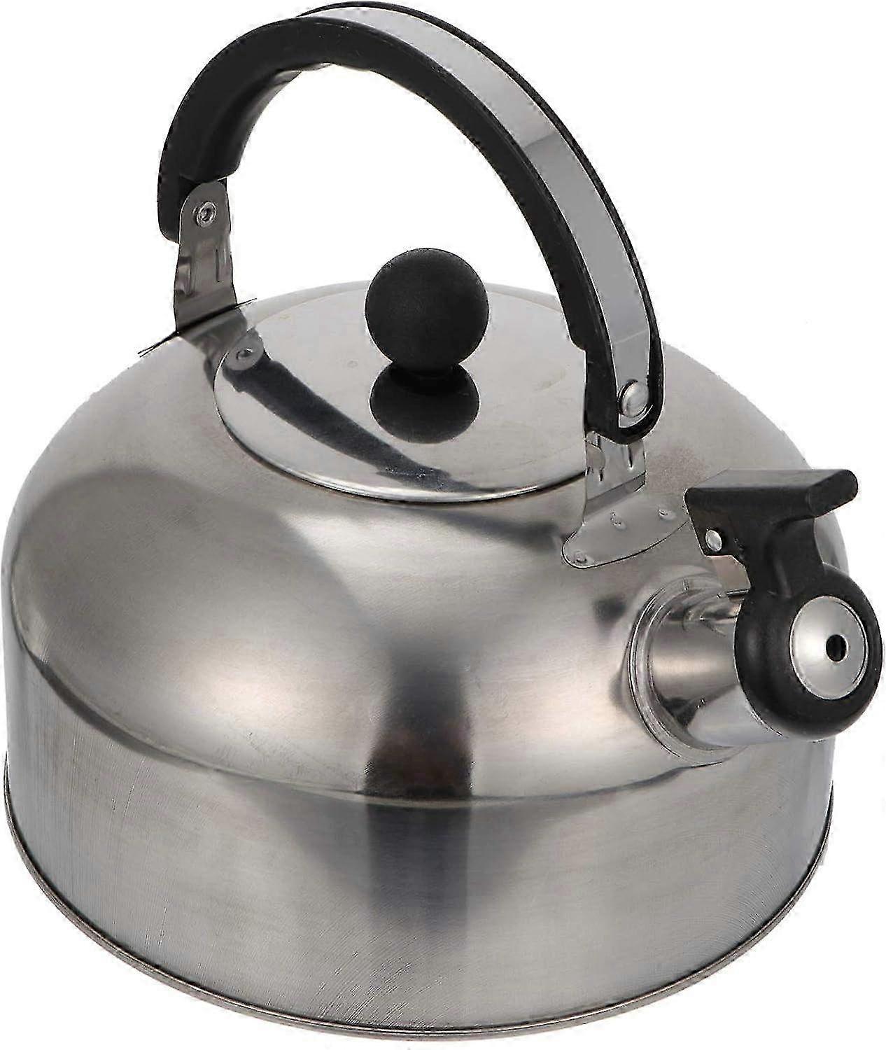 Whistling Kettle in Stainless Steel - 2.5 Liter Teapot for Tea & Coffee Brewing with Classic Design