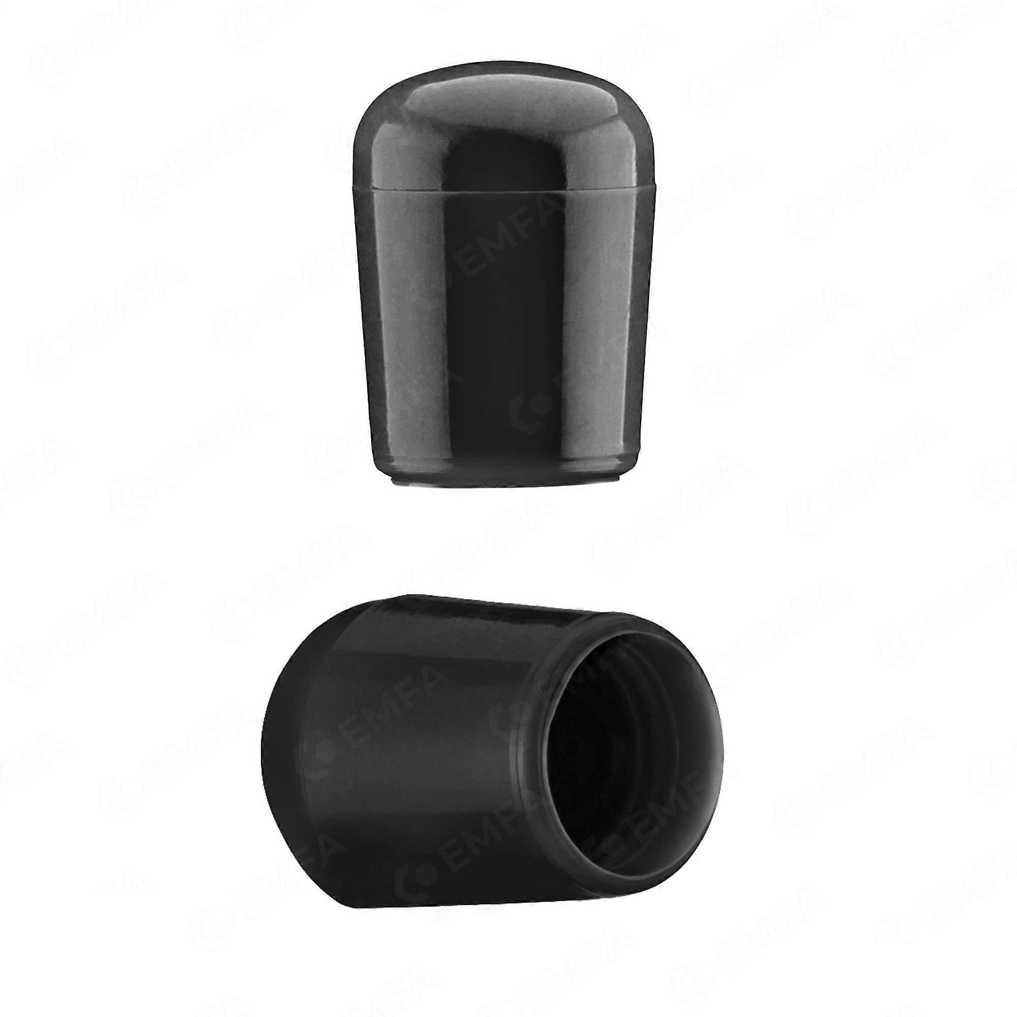 Caps for Round Pipes 18 Mm Black RAL 9005 End Caps Plastic Pack of 5