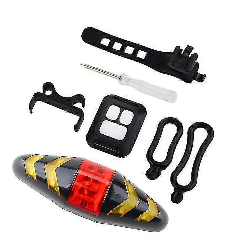 Wireless Remote Control Bicycle Tail Light with Steering Function 3 AAA Batteries Night Warning Decoration (Black)