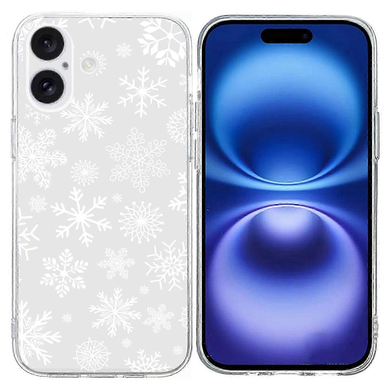 For iPhone 16 Plus Case Christmas Pattern Print Soft TPU Phone Protector
