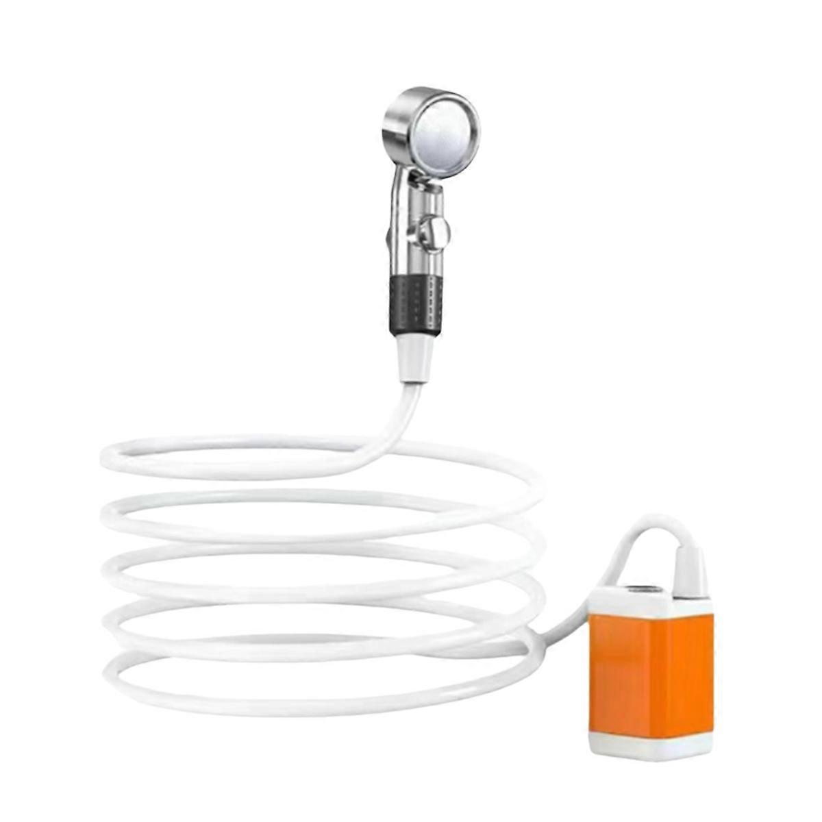 IPX7 Waterproof Electric Pump Shower Rechargeable LCD Screen Portable Camping Shower Kit with Storag