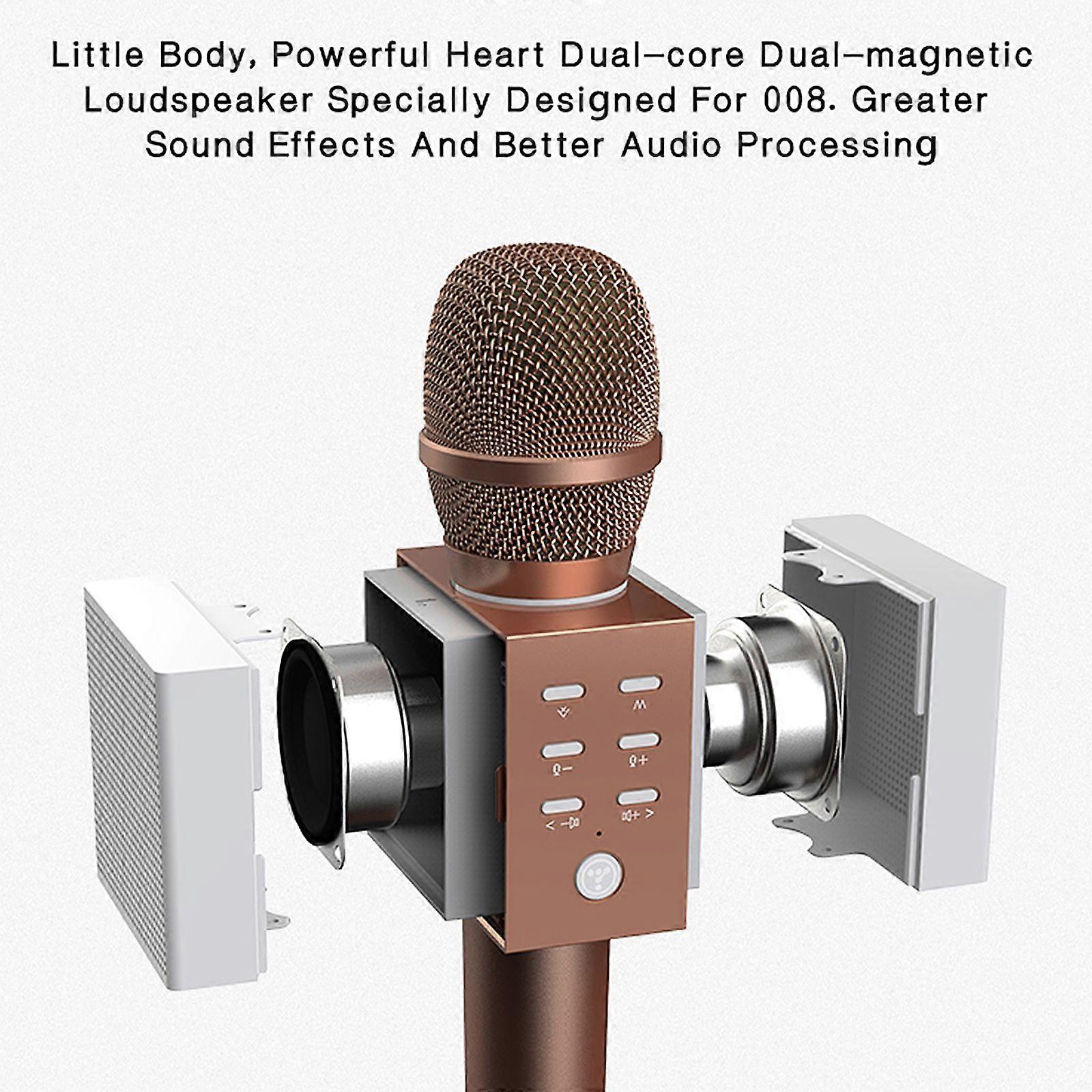 TOSING 008 Wireless Karaoke Mikrofon Bluetooth Lautsprecher 2-in-1 Handheld Gesang Aufnahme Tragbarer KTV Player für iOS Android Smartphones Tablet PC R