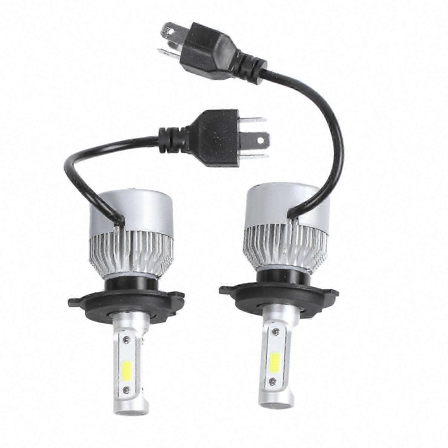 2 X S2 H4 72W 8000LM LED Headlight Bulbs Hi/Lo Beam for Car 6000K White-XinHan