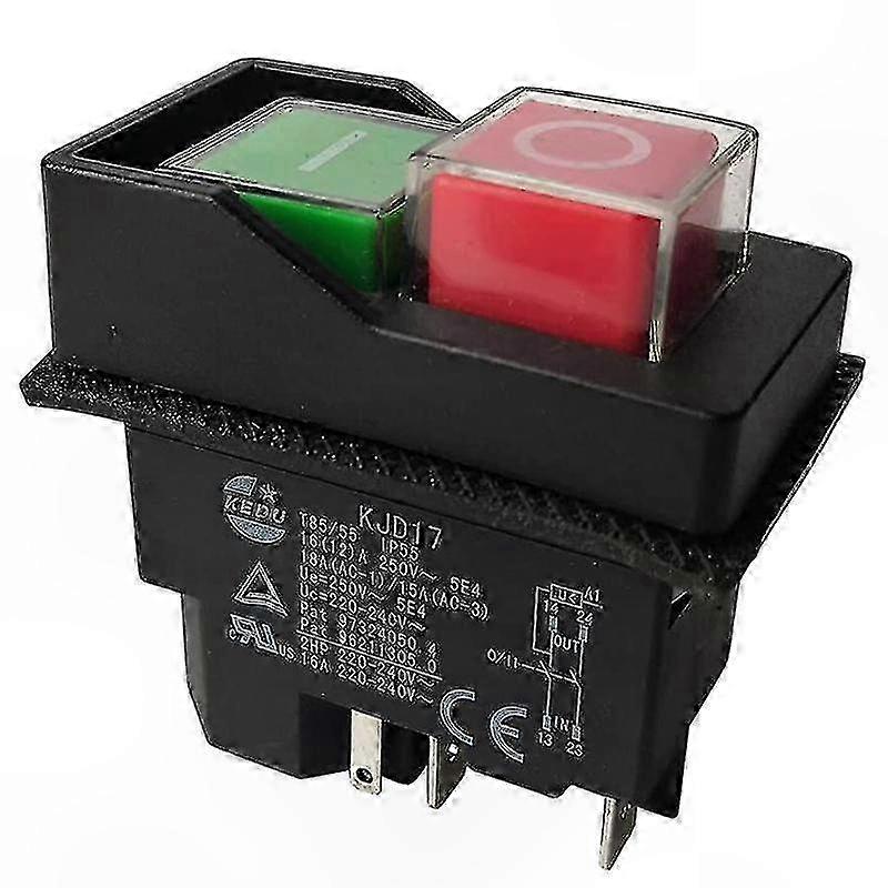 5-Pin Electromagnetic Push Button Switch for Garden Equipment, 220V Terminal Connection