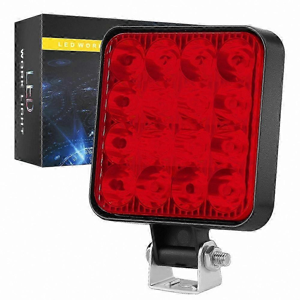 48W 12V Square Off-Road LED Headlight with 16 LEDs for Cars and Trucks