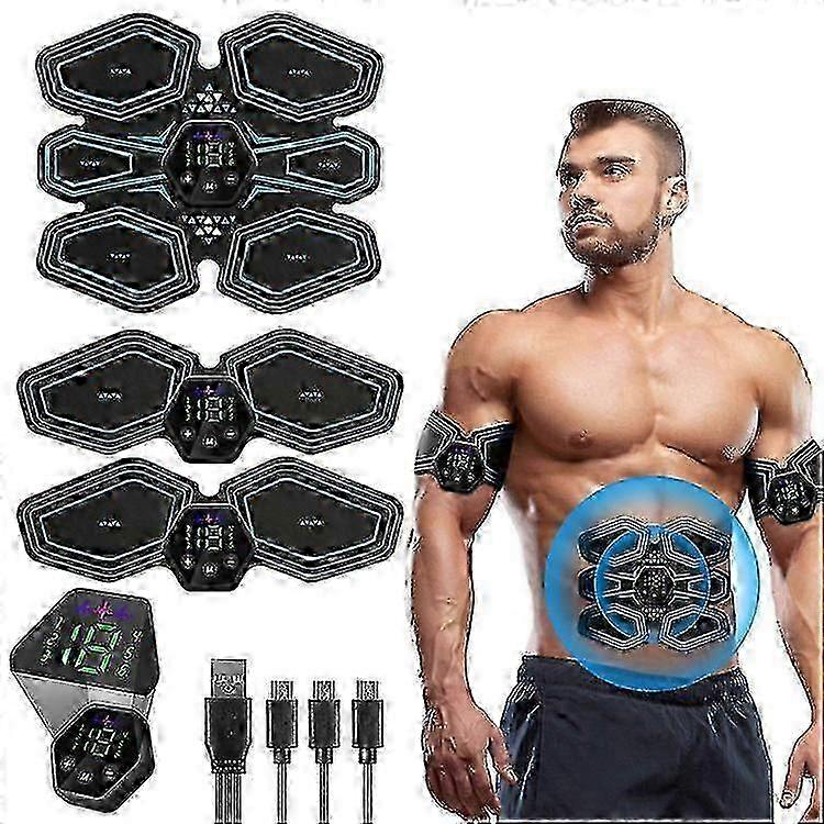 Abdominal muscle stimulation belt, 6 modes and 9 intensities, EMS technology and PU material