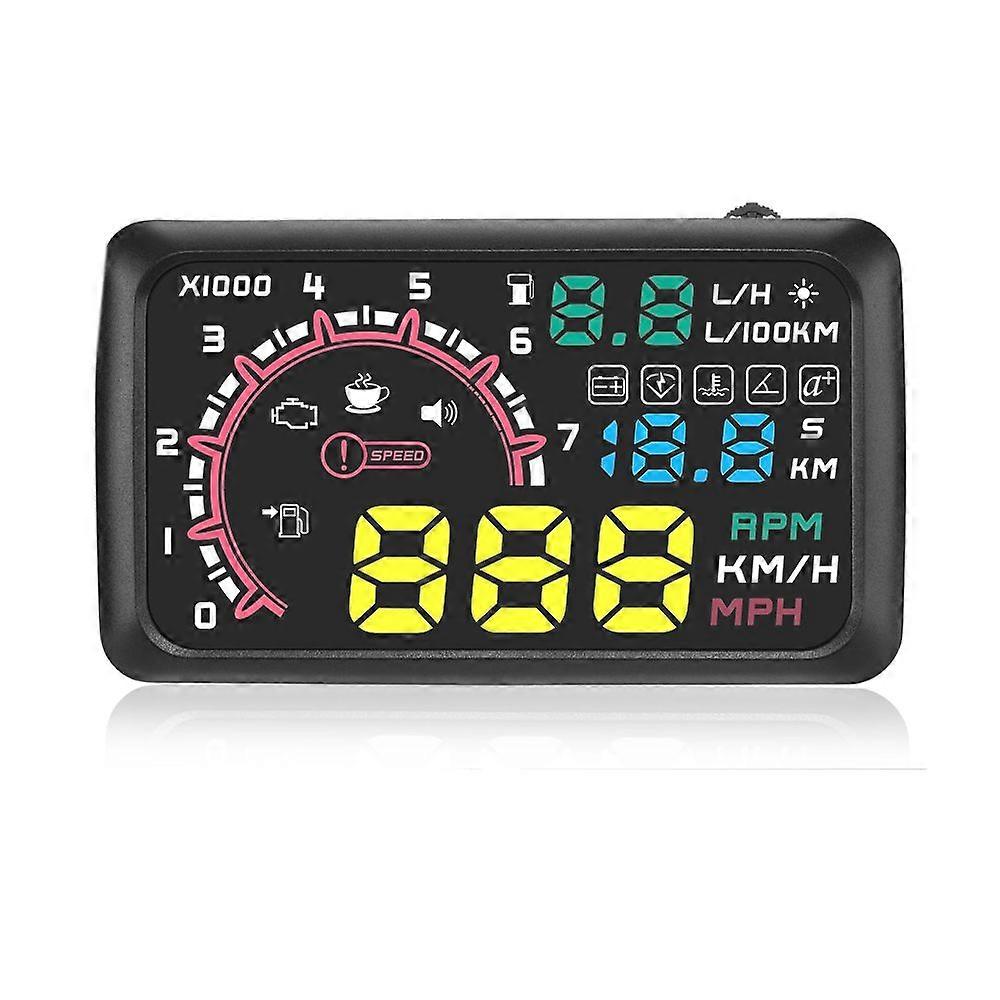 Multi-Function Car 5.5 Inch Hud Speeding Fuel Warning Windshield Projector System With Obd2