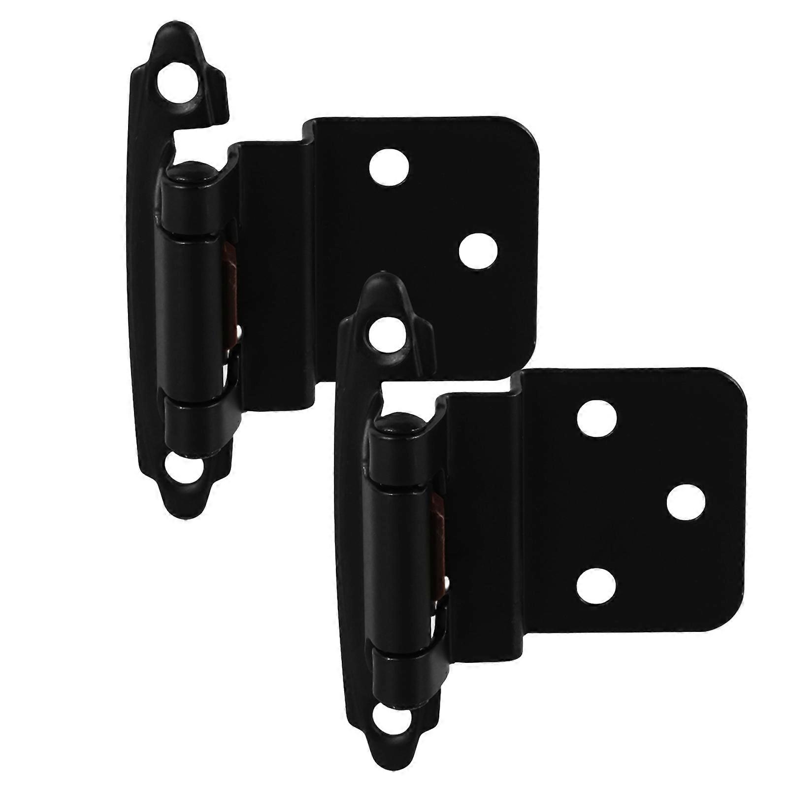 Black Kitchen Cabinet Hinges with Soft Close Damper for DIY Use 2 Pcs Metal