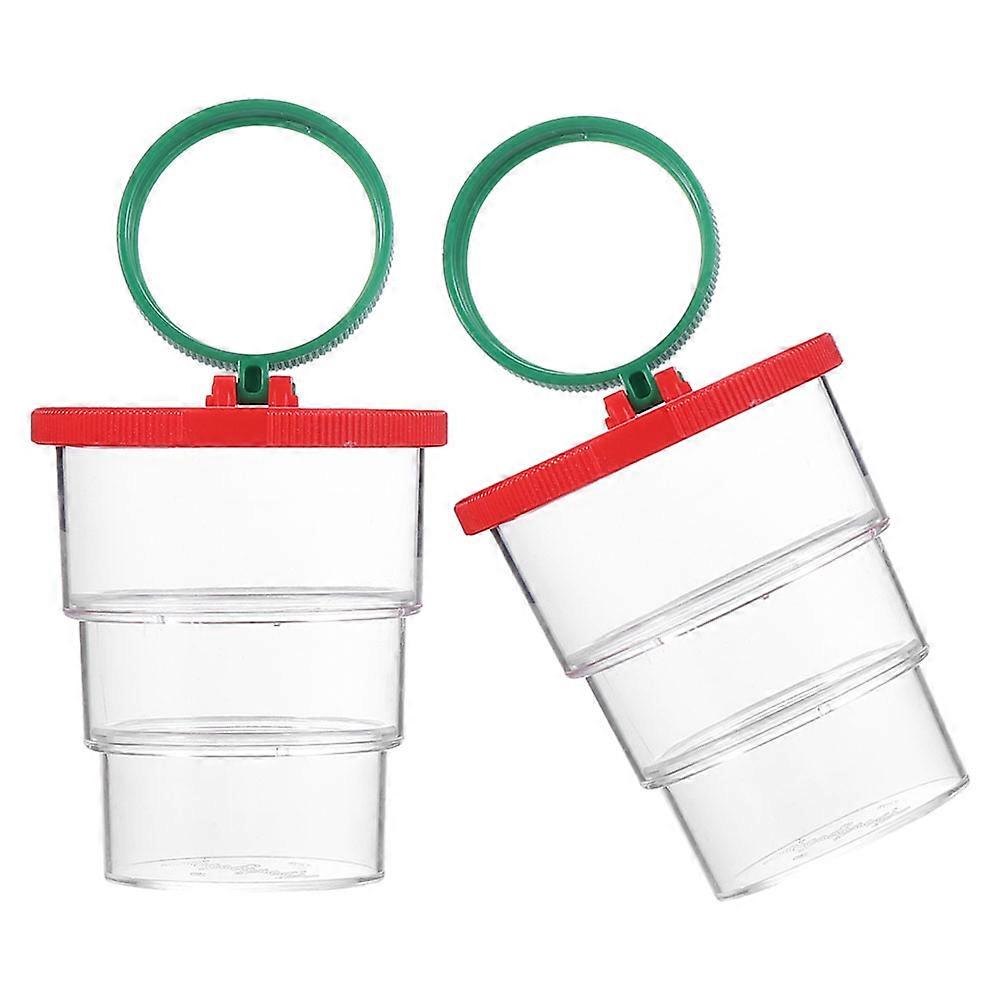 Insect Observation Box with Magnifier for Outdoor Exploration Activities and Storage Use 2 Pcs
