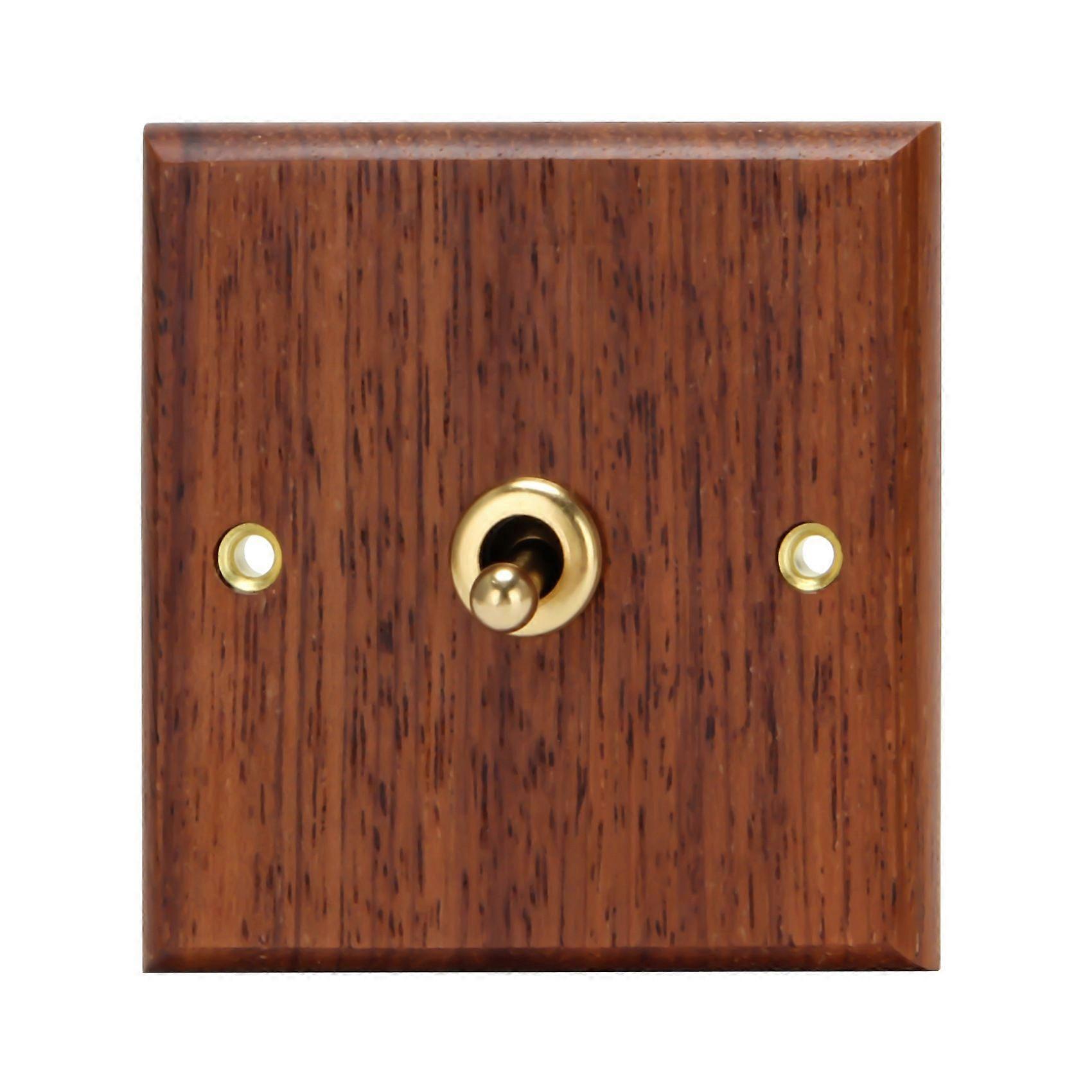 86 Type Solid Wood Panel Switch Wall Light Retro Brass Toggle Switch Wood Grain Electrical Switch S
