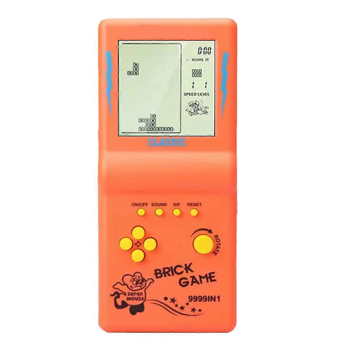 Nostalgic Pocket Game Classic Retro Handheld Game Players for Console Children'S Machine Kids Puzzle Toys Orange