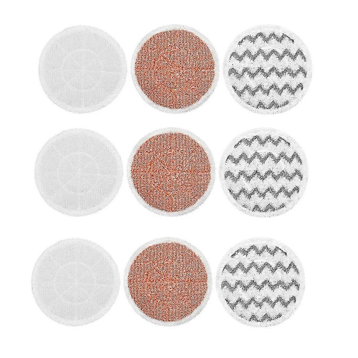 9 Pcs Mop Pads for Scrubbing Steam Mop Accessories, Compatible with Models 3897A & 3712