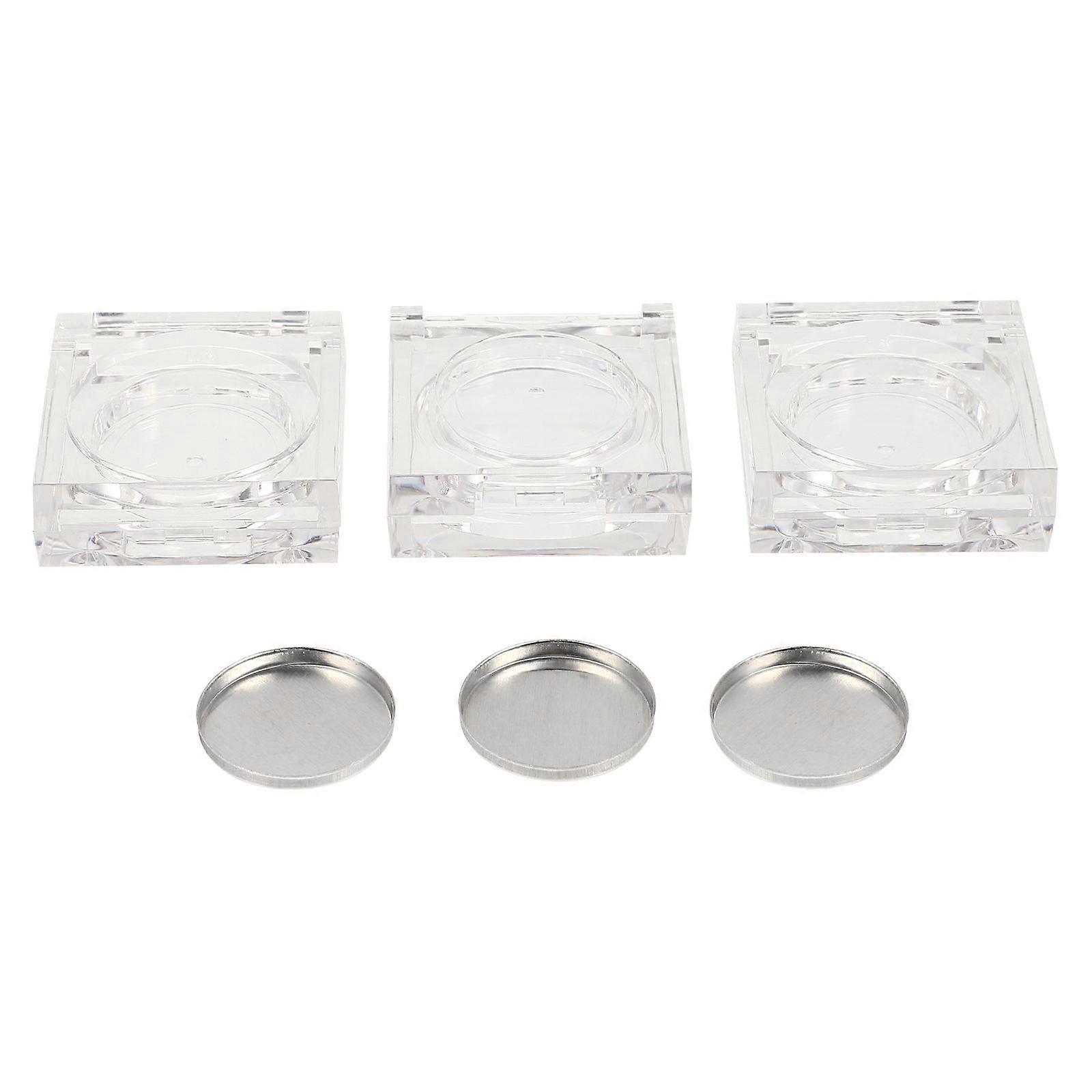 6Pcs Transparent Eyeshadow Plates Blusher Containers Sample Cosmetic Cases