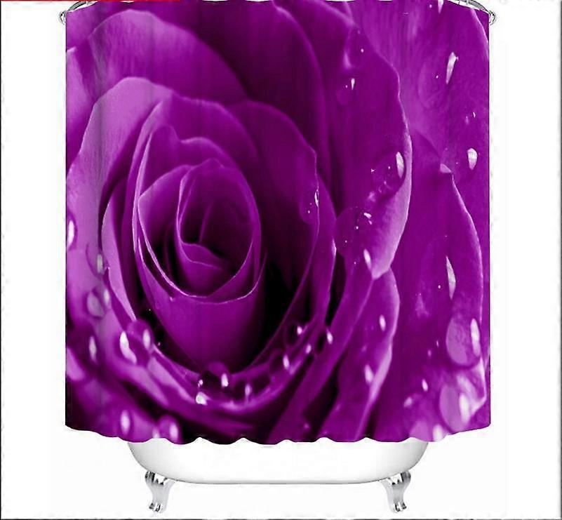 4-delt rose vanntett polyester bad gardin sett