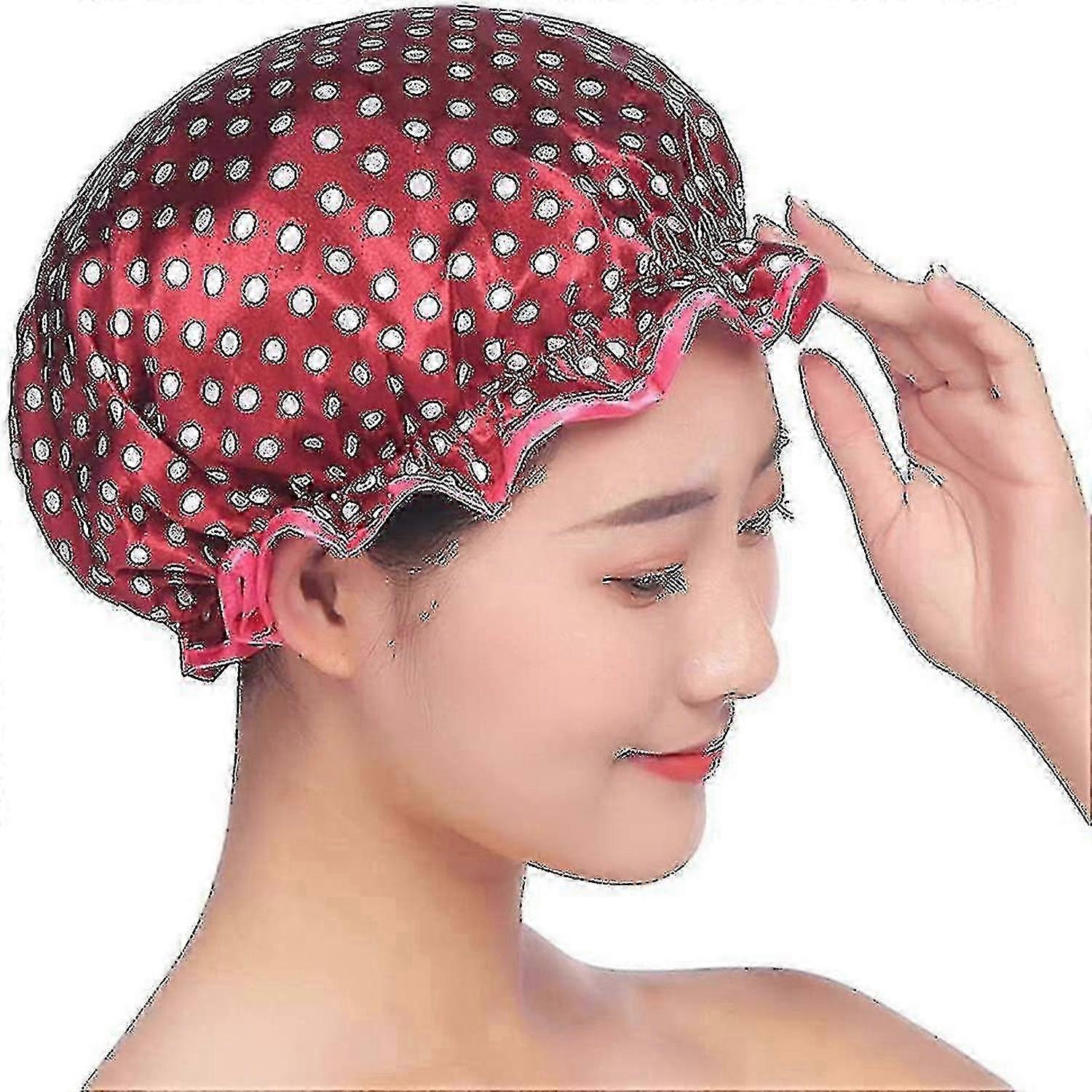 Bonnet de douche Imperméable à l’eau Double 3 PcsRed)