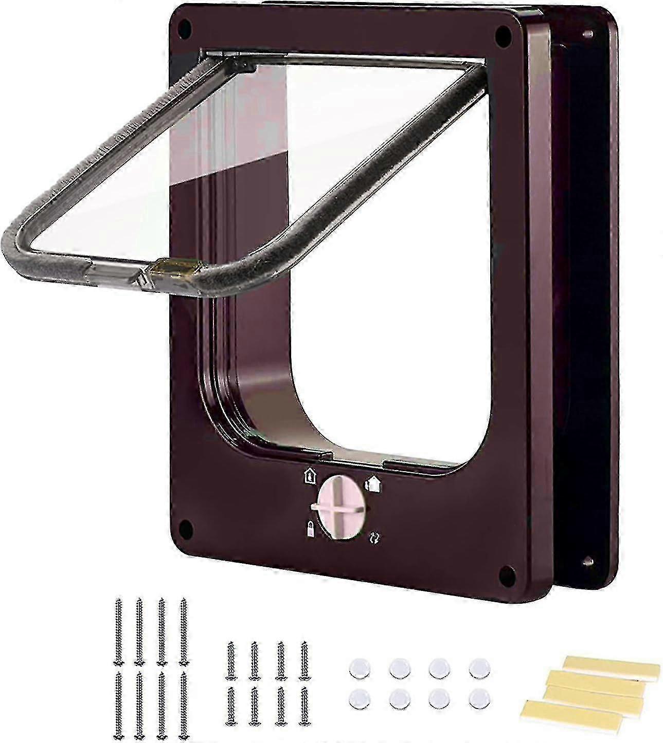 Staywell Weatherproof Chip Cat Flap with 4 Ways Locking - Easy Setup, ABS Microchip, Complete Kit