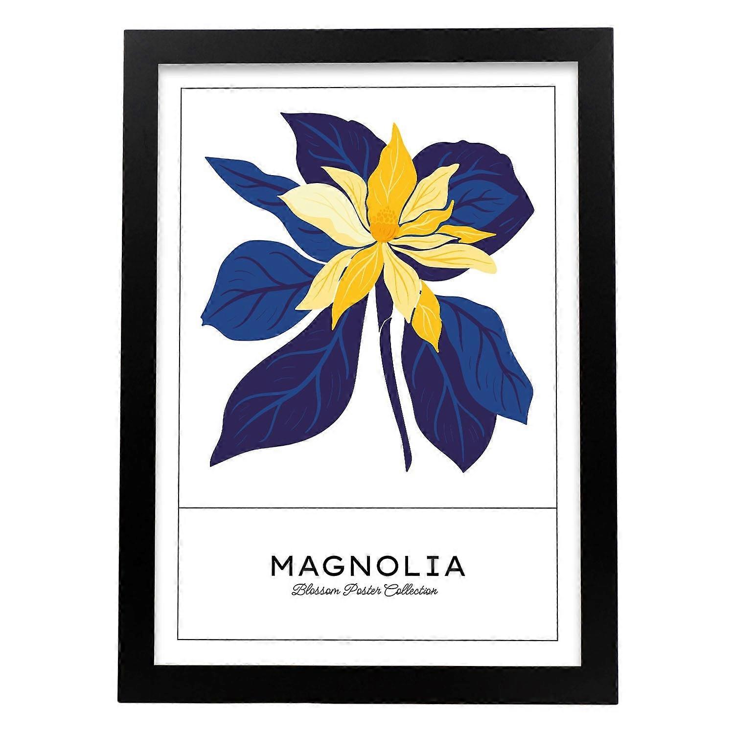 Affiche Magnolia bleu et jaune