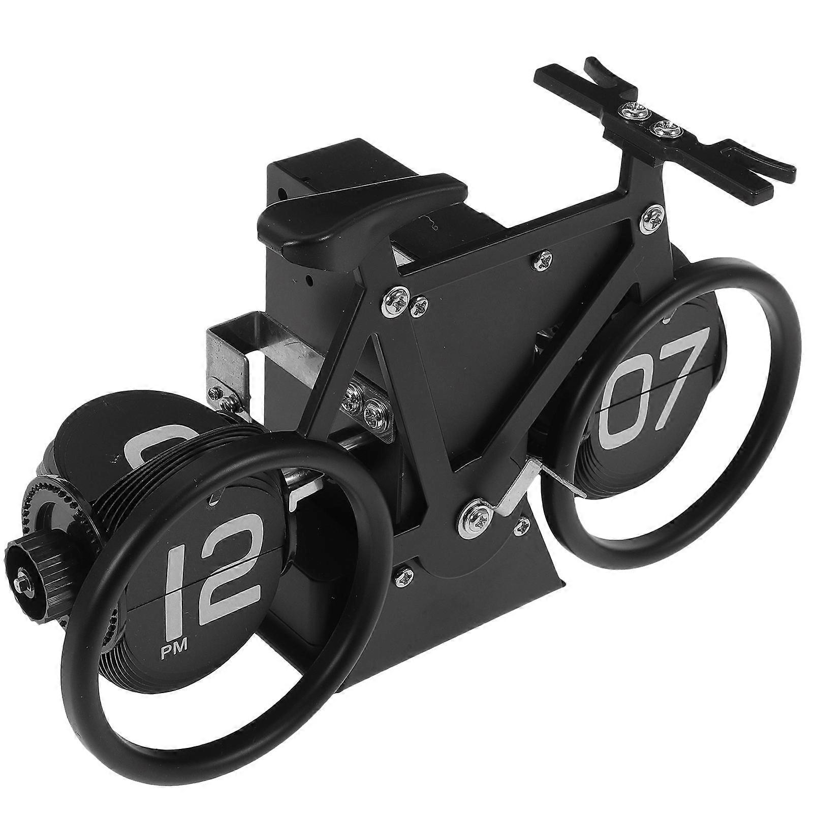 Vintage Bicycle Shape Flip Clock Mechanical Clock For Desktop Use Suitable For Home Users 1Set