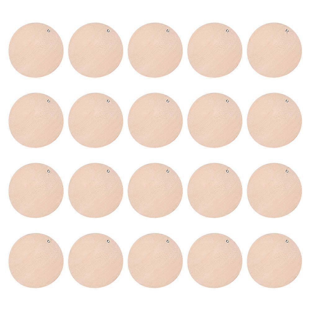Wooden DIY Tag for Creative Projects with 100Pcs Single-Hole Wood Round Chips