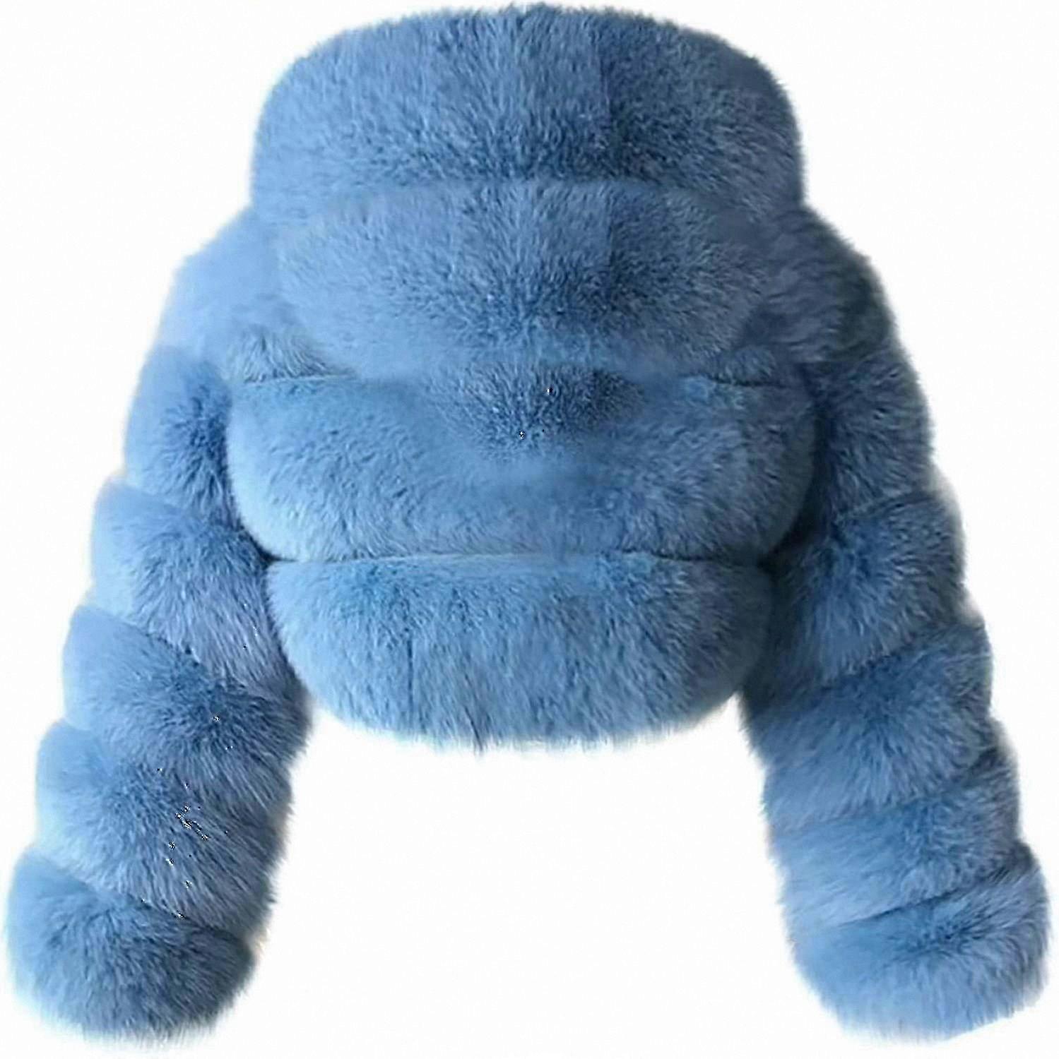 Women's Fleece Winter Jacket with Hood Short Plush Coats Warm Bubble Style Plus Size Outerwear for Ladies