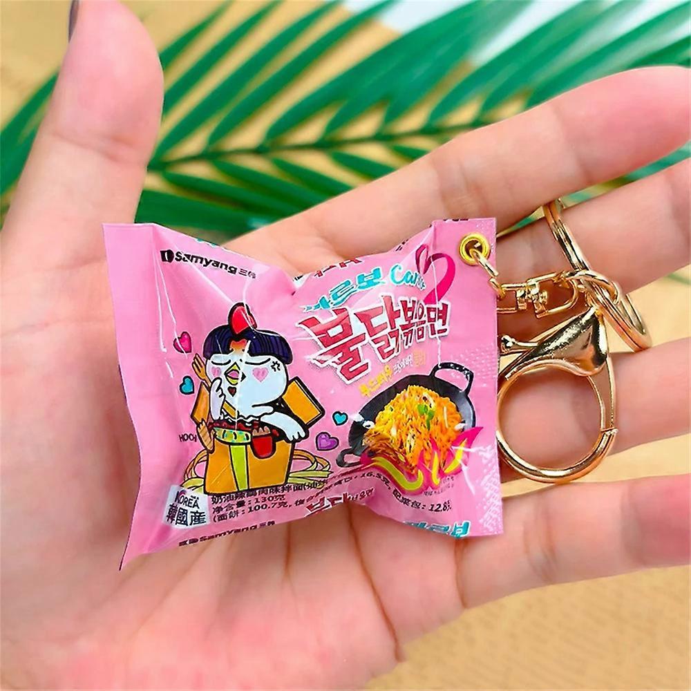Simulation Instant Noodles Keychain On The Phone Mini Snacks Pendant Bag Pendant Car Key Ring Gifts For The New Year