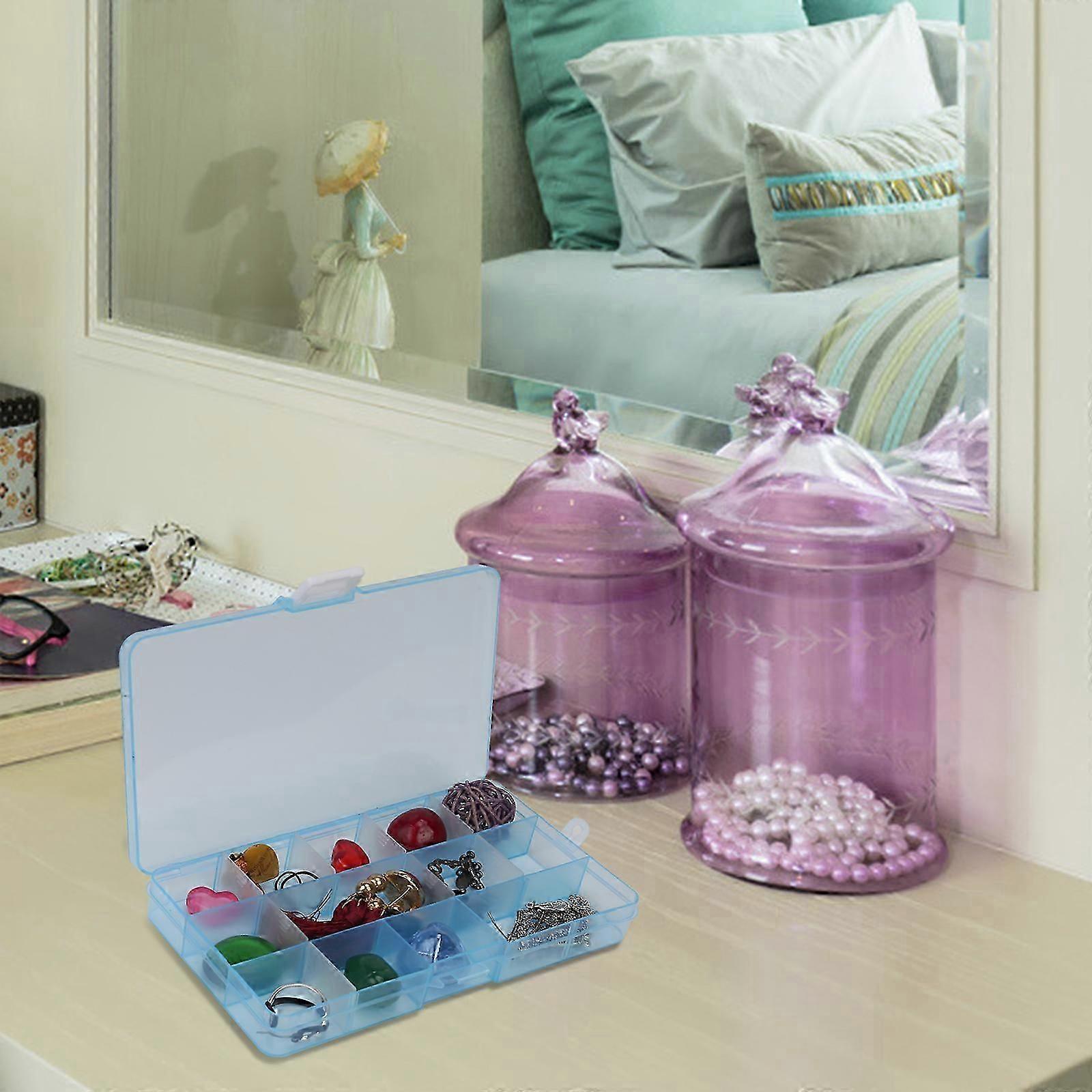 15 Grid Plastic Tool Storage Box Transparent Jewelry Organizer for Small Gadgets