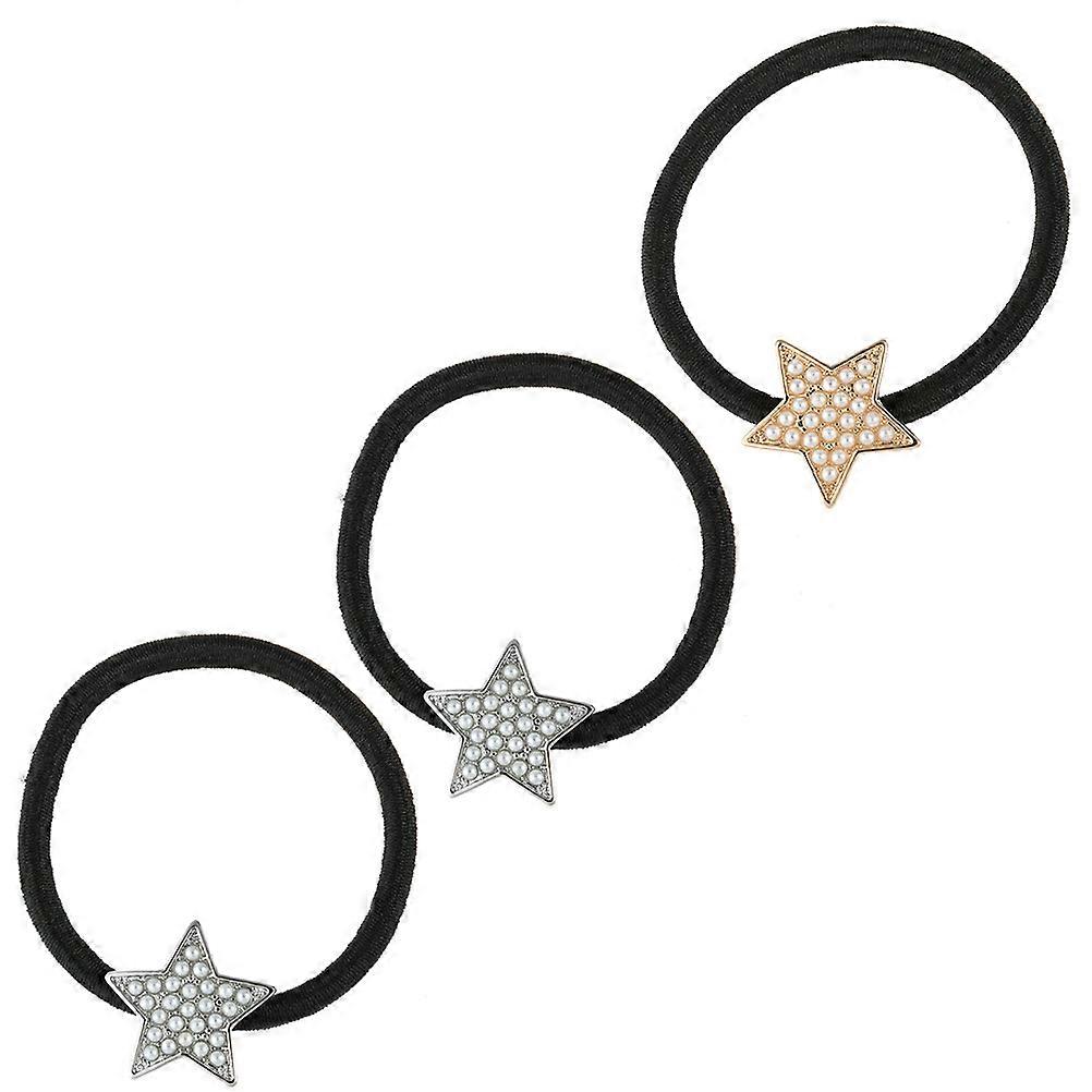 Pearl Hair Rope for Hair Securing 6Pcs Assorted Color Alloy