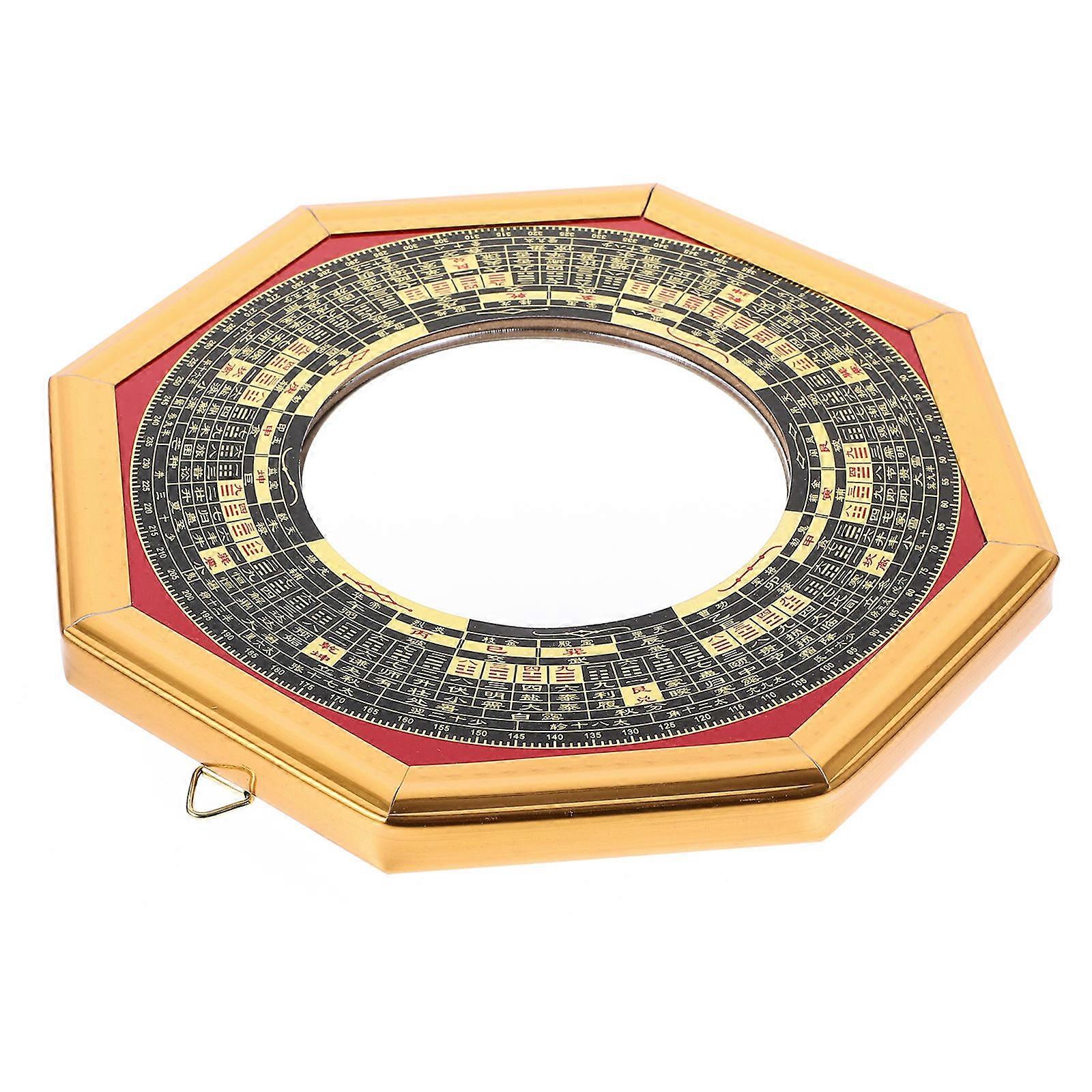 Copper Wood Bagua Mirror Convex Traditional Style for Home Use 2Pcs