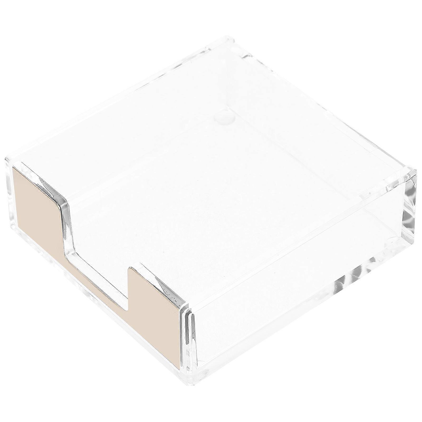 Transparent Memo Pad Holder Golden for Storage 2Pcs Acrylic Desktop Use