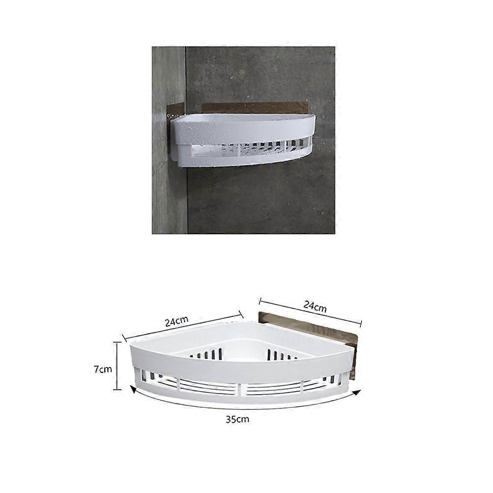Corner Shelf Bathroom Rack for Storage 2Pcs White Wall Mounted Organizer