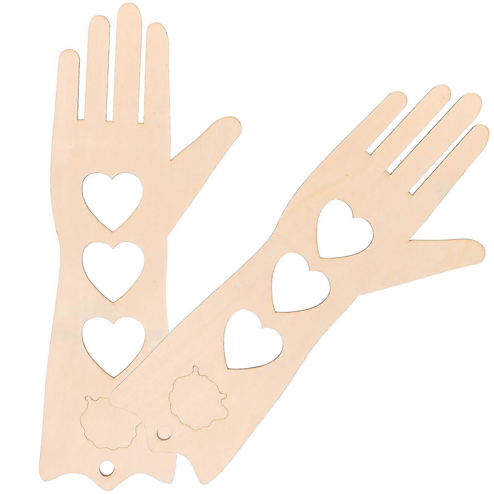 Hand Woven Wooden Mitten Blockers for Glove Display 5Pairs Set